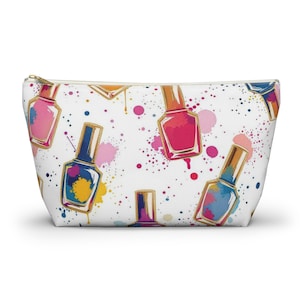 Bolsa para acessórios de esmaltes coloridos para nail art, organizador de maquiagem, bolsa de beleza, presente para artistas, armazenamento de cosméticos