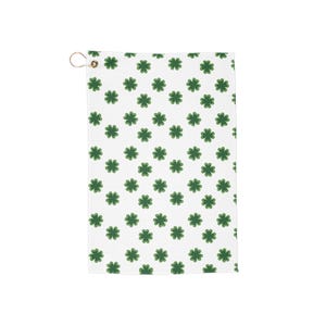 Golf Towels, Lucky Clover Golf Towel, Shamrock Decor, Sports Towel, Green Golf Accessories, Irish Luck