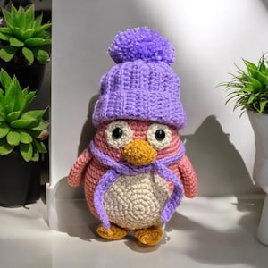 Pink Penguin Plushie, plush penguin