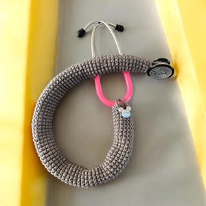 Stethoscope Cover, Baby Mickey Mouse, gray soft yarn stethoscope covers