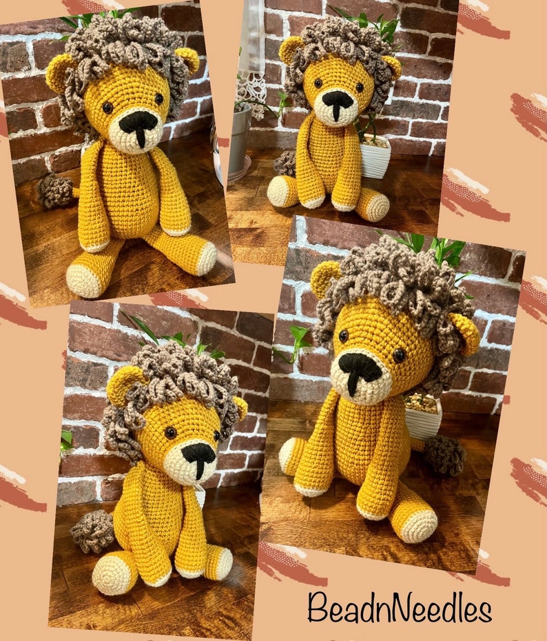 Crochet Lion Stuffed Animal Lion Plushie Amigurumi Handmade Crochet
