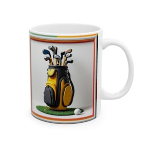 Golf Bag Keramikbecher, Perfektes Geschenk für Golf-Liebhaber, Kaffeebecher, Bürodekoration, Sammlerstück, Einzigartiges Golf Geschenk