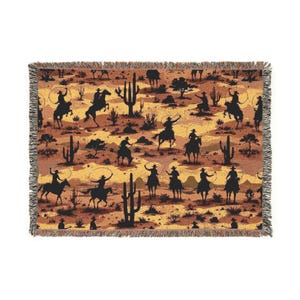 Rustic Woven Blanket, Cozy Home Decor, Southwest Throw, Unique Gift, Holiday Blanket, Ranch Style Textile, Warm Addition