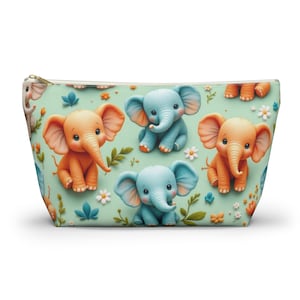 Cute Elephant Diaper Bag Accessory Bag, Essentials Tote, Travel, Gifts, Organization, Baby Shower