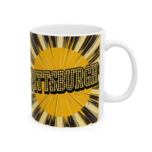 Tazza Pittsburgh in stile retrò, tazza da caffè con grafica audace, regalo perfetto per i fan e per l&#39;arredamento della casa, stoviglie in ceramica uniche