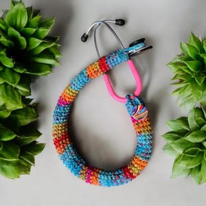 Stethoscope Cover, kaleidoscope print soft yarn stethoscope covers
