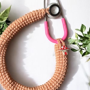 Stethoscope Cover, Mushroom, Cherry Blossom soft yarn stethoscope covers