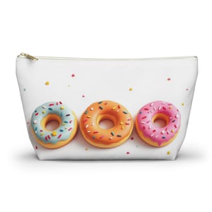 Colorful Donut Accessory Pouch, Cute Makeup Bag, Fun Travel Organizer, Birthday Gift, Sweet Tooth Lovers