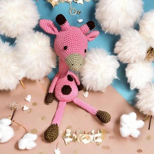 Crochet pink GIRAFFE plush, stuffed animals, stuffies, plushies, toys, handmade crochet stuffed toy, 18 inch
