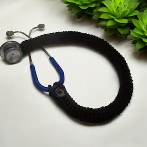Stethoscope Cover, basic black soft yarn stethoscope covers