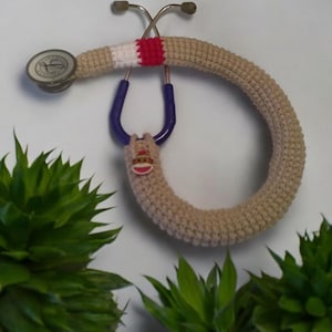 Stethoscope Cover,  Sock Monkey, Tan soft yarn stethoscope covers