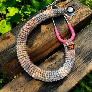Stethoscope Cover, Butterfly, Birchwood Cottage soft yarn stethoscope covers