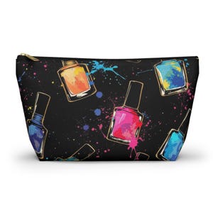 Estojo para acessórios de esmaltes coloridos para nail art, bolsa de maquiagem, estojo de cosméticos, presente para amantes da beleza, itens essenciais para viagem, divertido e funcional