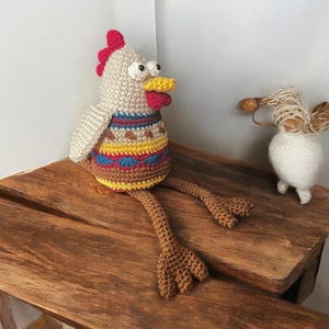 Handmade crochet chicken stuffed animal, plushie, amigurumi
