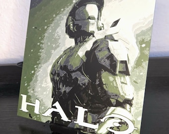 HALO 3D Printed Artwork, Four Color Hueforge (8"x8")