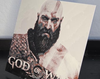 God of War 3D Printed Artwork, Four Color Hueforge (8"x8")