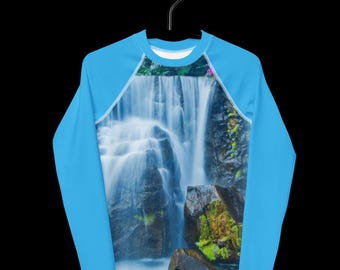 Youth Waterfall Rash Guards Long Sleeve Swim Top