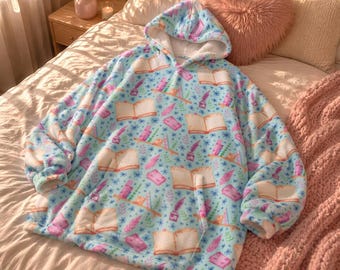 Manta con capucha para amantes de los libros (adulto)