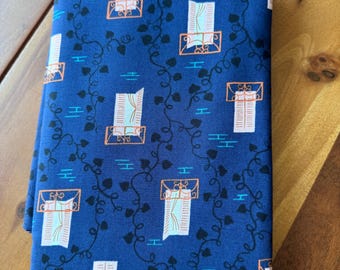 Window in Navy, Homebody Collection by Kim Kight Cotton and Steel for RJR Fabrics, 1/2 yd Cotton Lawn, OOP