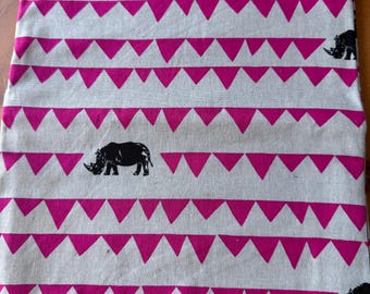 Rhino, Echino for Kokka fabrics, 1/2 yard, Lightweight Linen/Cotton Blend, OOP