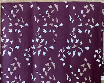 Aves Chatter in Dim, Winged Collection by Bonnie Christine for Art Gallery Fabrics, 30",  Cotton Voile, DESTASH OOP