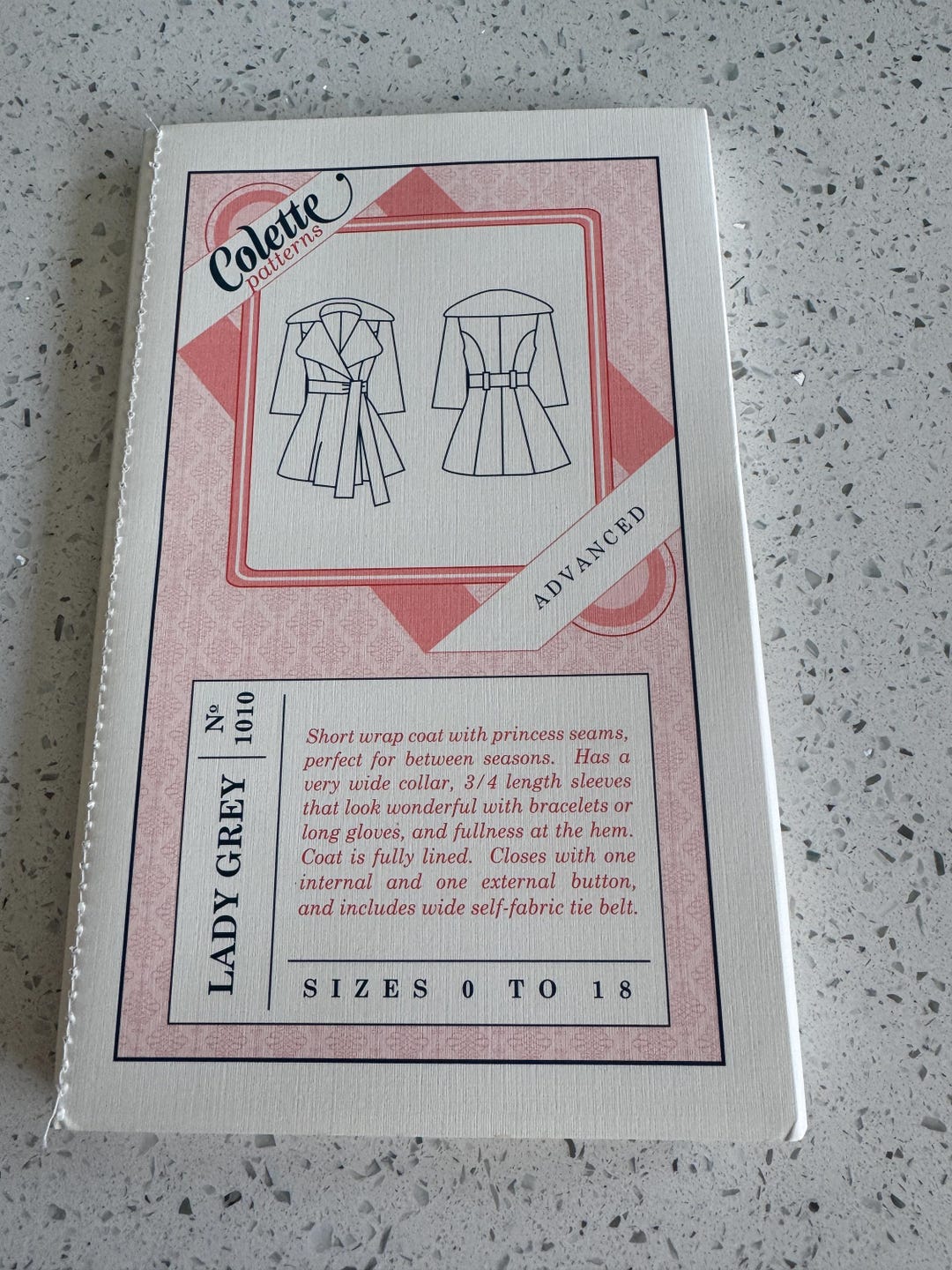 Collette Patterns Lady Grey Coat, Sizes 0 to 18, Pattern # 1010, Uncut ...