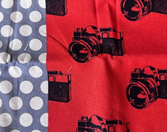 Camera b in Orange, Echino for Kokka fabrics, 1/2 yard, Canvas, OOP