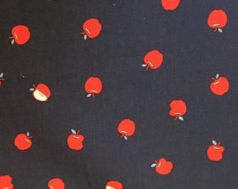 Original Cotton + Steel, SS Bluebird Collection, Apples in Navy, 1/2 yd OOP and Rare