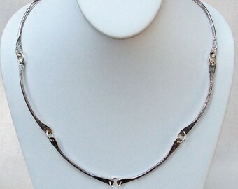 Sterling Silver Necklace Bar Link Chain 'B' 18 to 23 Inches Long Handmade