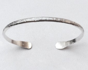 Sterling Silver Bracelet Stone Textured Small Size