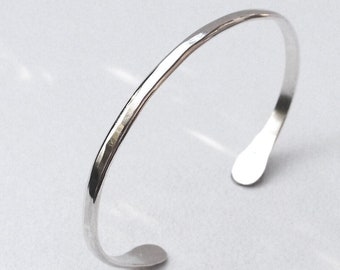 Sterling Silver Bracelet Hand Hammered Medium Size
