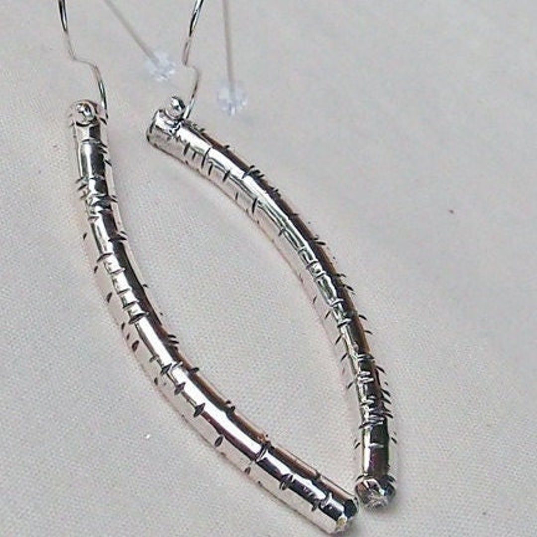 Rod Earring Sterling Silver Dangle Rod Earrings 'C' Handmade - Etsy