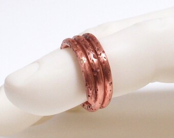 Copper Spiral Coil Ring Size 8.5 Hand Forged - Reserved for Chris