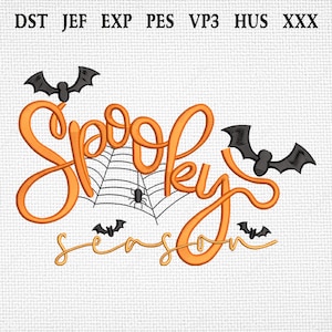 Spooky Season Halloween Embroidery Design, Coquette Halloween Embroidery Design, Spooky Coquette Halloween, Spider bat Embroidery