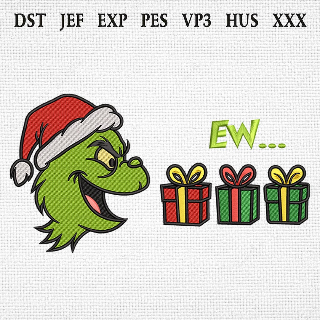 Funny Christmas Grinch Machine Embroidery, Holiday Embroidery File - Etsy