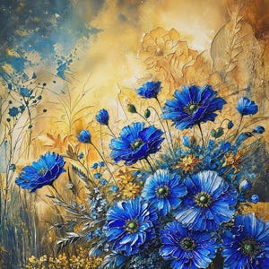 Mond Blumen | Blumen Kunst | Möbel Transfer | Extra Großes Decoupage Reispapier A0 A1 A2 A3 | Gespiegelte Option