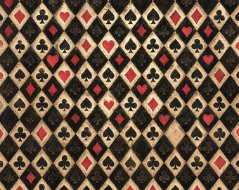 Harlekin Diamanten | Wunderland inspirierte Muster | Möbel Transfer | Extra Großes Decoupage Reispapier A0 A1 A2 A3 | Gespiegelte Option