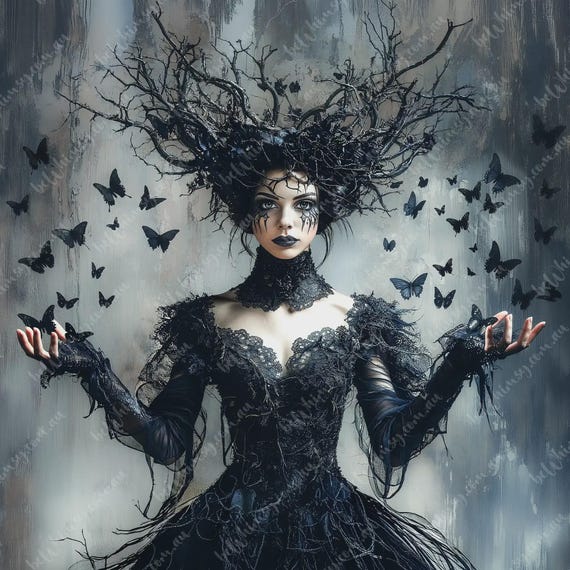 Alraune | Gothic Tree Goddess | Furniture Transfer Decoupage Paper | Extra Large A0 A1 A2 A3 Rice Paper | beWHIMSY Art