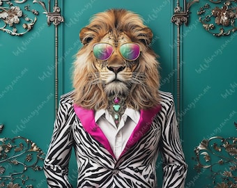 Aristokrat Löwe | Der kühne Regent | Möbel Transferfolie Decoupage Papier | Extra Großes Reispapier A0 A1 A2 A3 | beWHIMSY Art