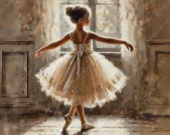 Gänseblümchen | Vintage Ballerina | Möbel Transfer | Extra Großes Decoupage Reispapier A0 A1 A2 A3 | Gespiegelte Option