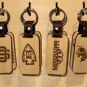 Custom Engraved Keychain – Personalized Wood
