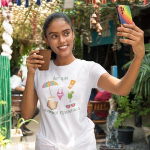 Hot Girl Summer Essentials T-Shirt | Bookish Beach Tee | Cute Summer Graphic Shirt for Women | Vacation Vibes