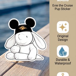 Pixie Dust “Evie the Cruise Pup” vinyl decal