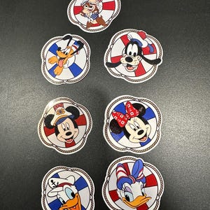Disney cruise character stickers – , 2-2.5inch Vinyl Decals (Die Cut)