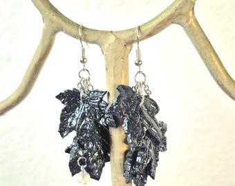 Oorbellen "Zwarte Bladeren"