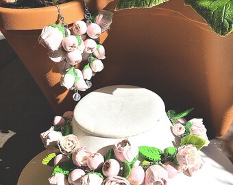 Set Ohrringe + Armband, "Pink Dreams"