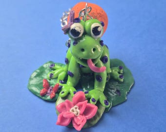 Sleutelhanger "Kikker met sinaasappel"