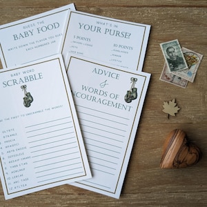 Archivo digital / Imprimible / Baby Shower / Tarjetas de juego y consejos / Verde / Archivos PDF 4x6 / Pequeño campeón / Guantes de boxeo verdes
