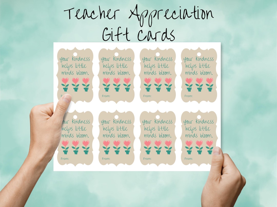 Printable Teacher Appreciation Gift Tag, End of School Year, Holiday ...