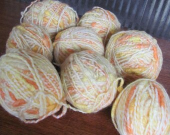 Vintage 70's Mohair/Wool Orange, Yellow, Cream Balls of Yarn - 8 partial balls - 70's Needlework - Crafting Yarn - 70's Knitting Yarn